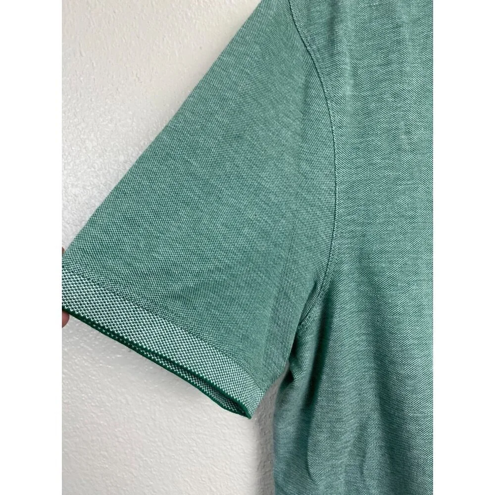 Banana Republic Organic Cotton Polo Shirt Men size Large Green Golf Short Sleeve